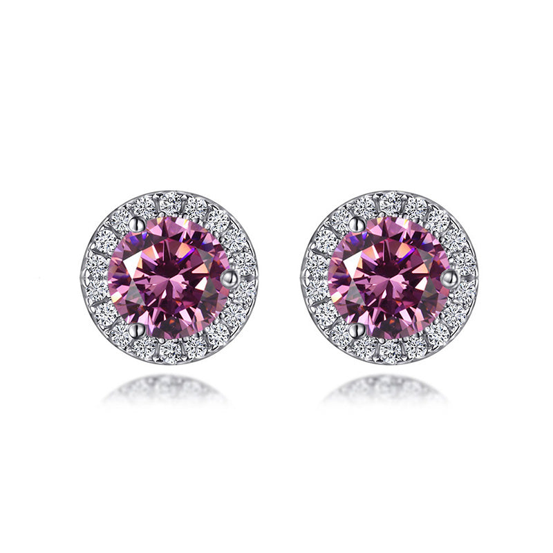 Luxury 925 Silver Sona Diamond Earrings - 0.8ct Multi-Gem