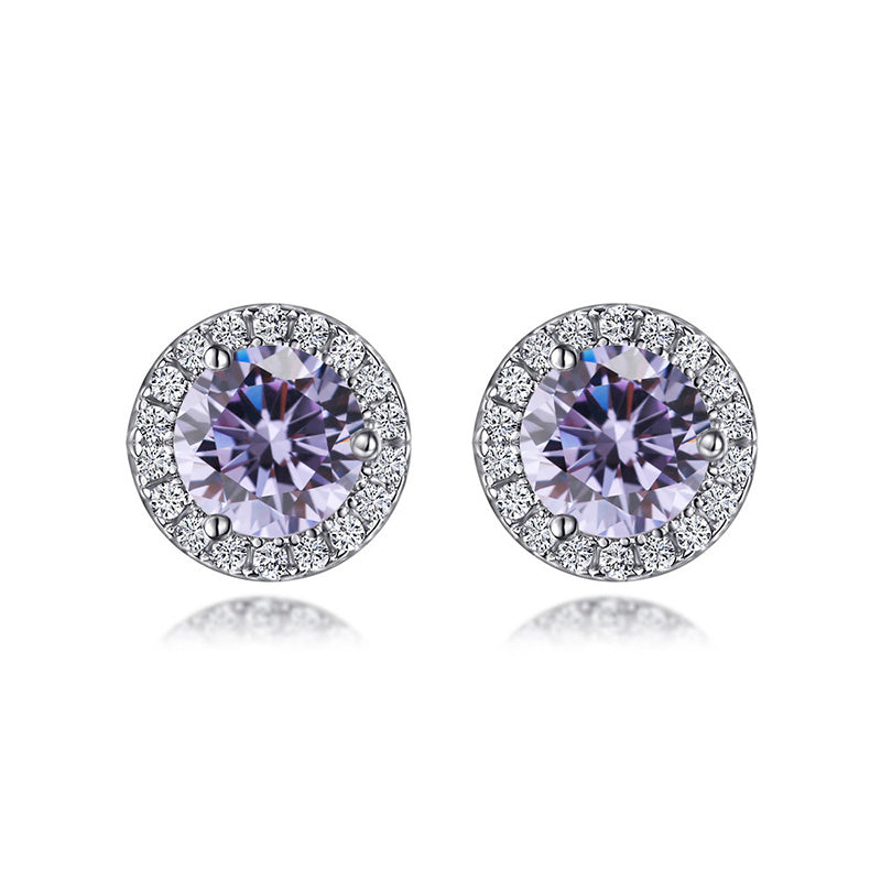 Luxury 925 Silver Sona Diamond Earrings - 0.8ct Multi-Gem
