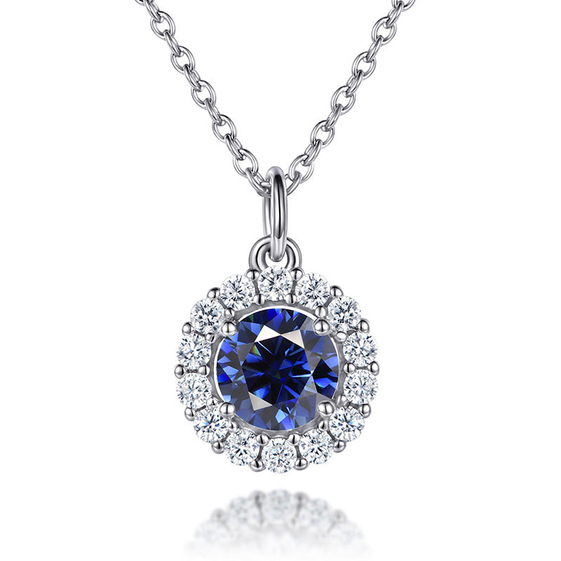 Eternal Love Round Cut Simulated Diamond Necklace in White Gold