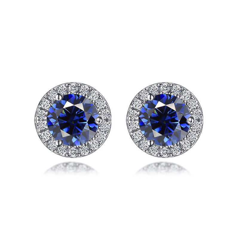 Luxury 925 Silver Sona Diamond Earrings - 0.8ct Multi-Gem