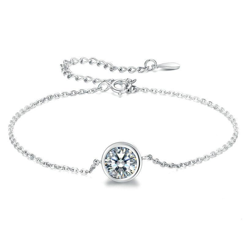 Timeless Sterling Silver Bracelet with Simulated Diamonds