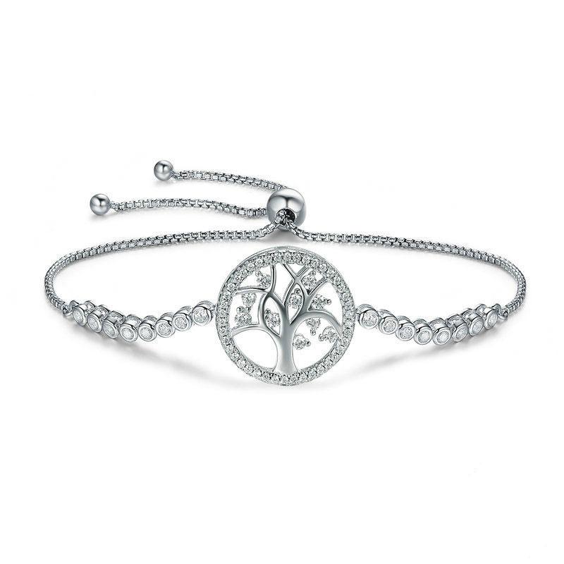 Adjustable Simulated Diamond Bracelet in White Gold