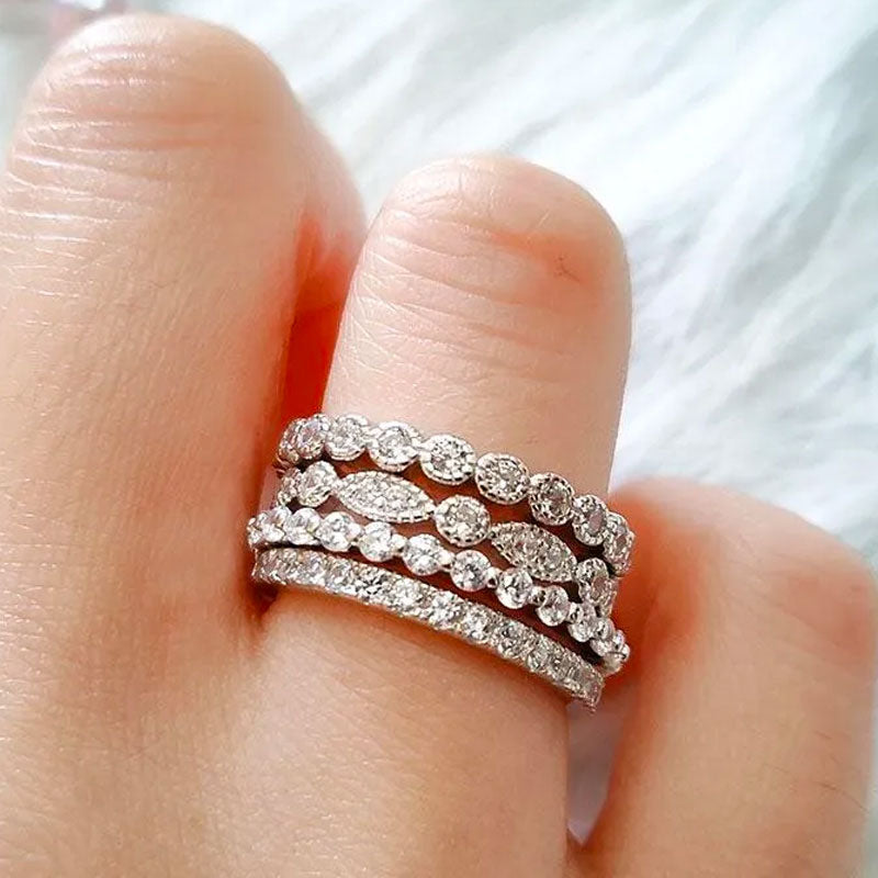 Eternal Sparkle Diamond Band (2.0ct) - Sterling Silver & White Gold