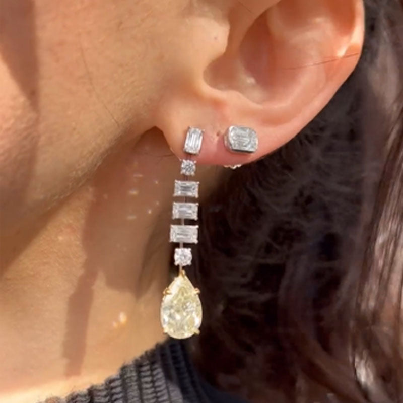 Luxurious Multi-Cut Simulated Diamond Earrings