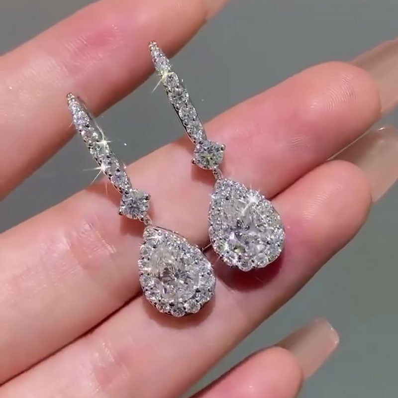 Timeless Pear-Cut Diamond Earrings for Weddings & Anniversaries