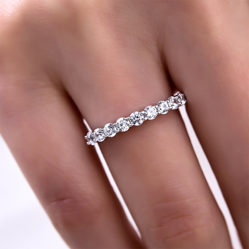 925 Silver White Gold Plated 2ct Round Diamond Ring