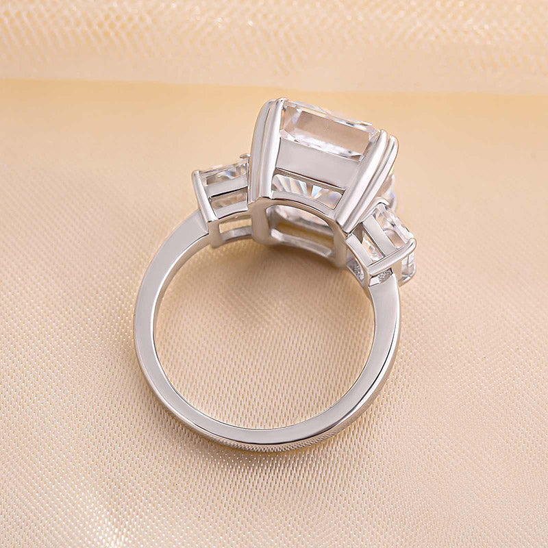 8.0Ct Radiant Cut Three-Stone Diamond Ring