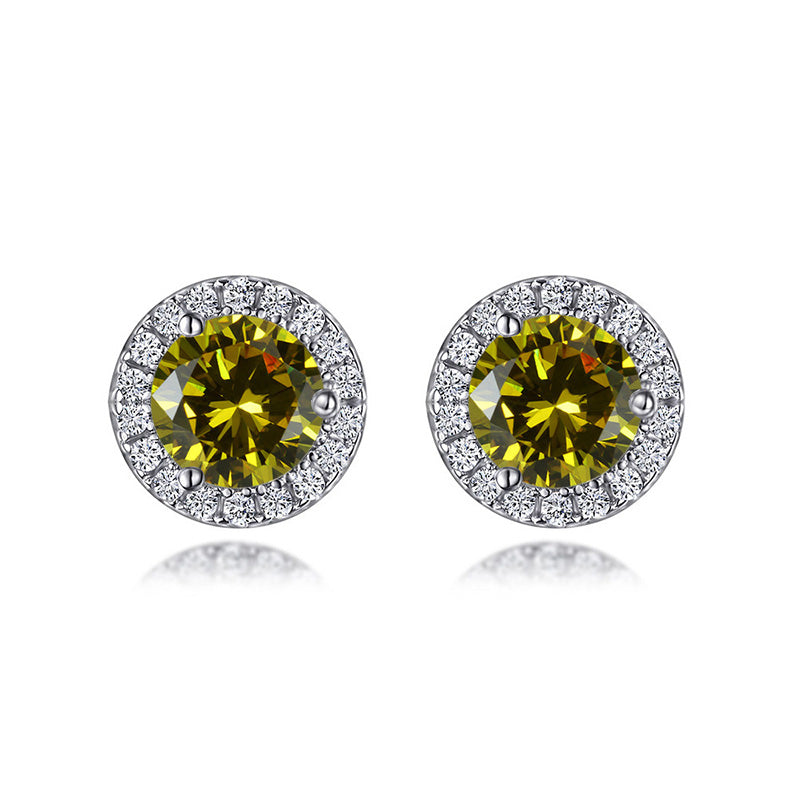 Luxury 925 Silver Sona Diamond Earrings - 0.8ct Multi-Gem
