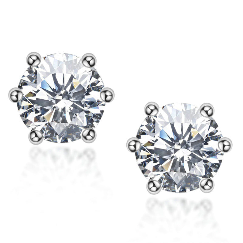 Timeless 925 Sterling Silver Jewelry Set with Round-Cut Moissanite