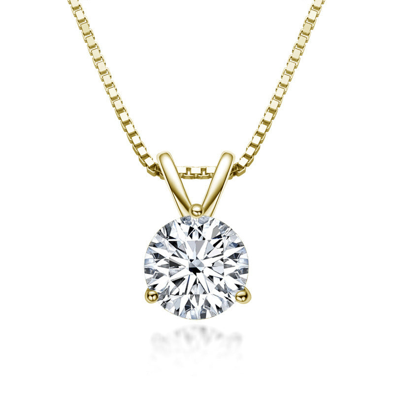 Timeless Yellow Gold Moissanite Necklace for Eternal Love