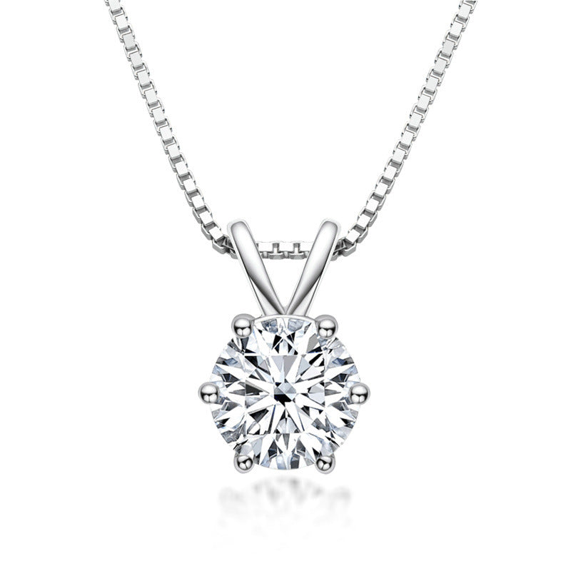 Timeless 925 Sterling Silver Jewelry Set with Round-Cut Moissanite
