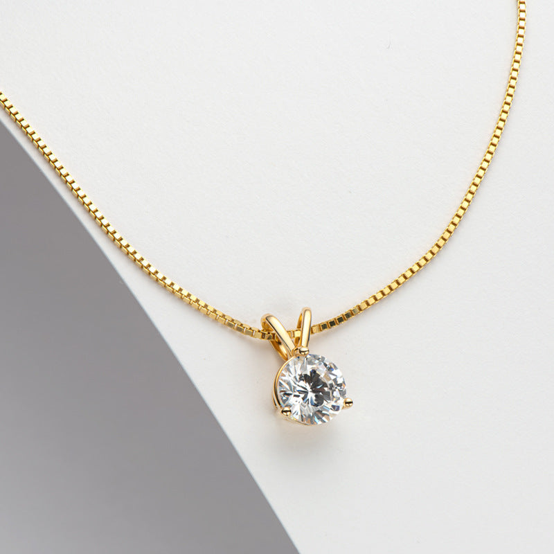 Timeless Yellow Gold Moissanite Necklace for Eternal Love