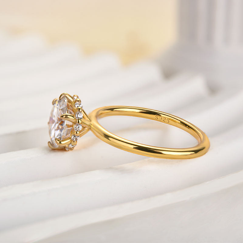 2.0ct Round Moissanite Gold Engagement Ring