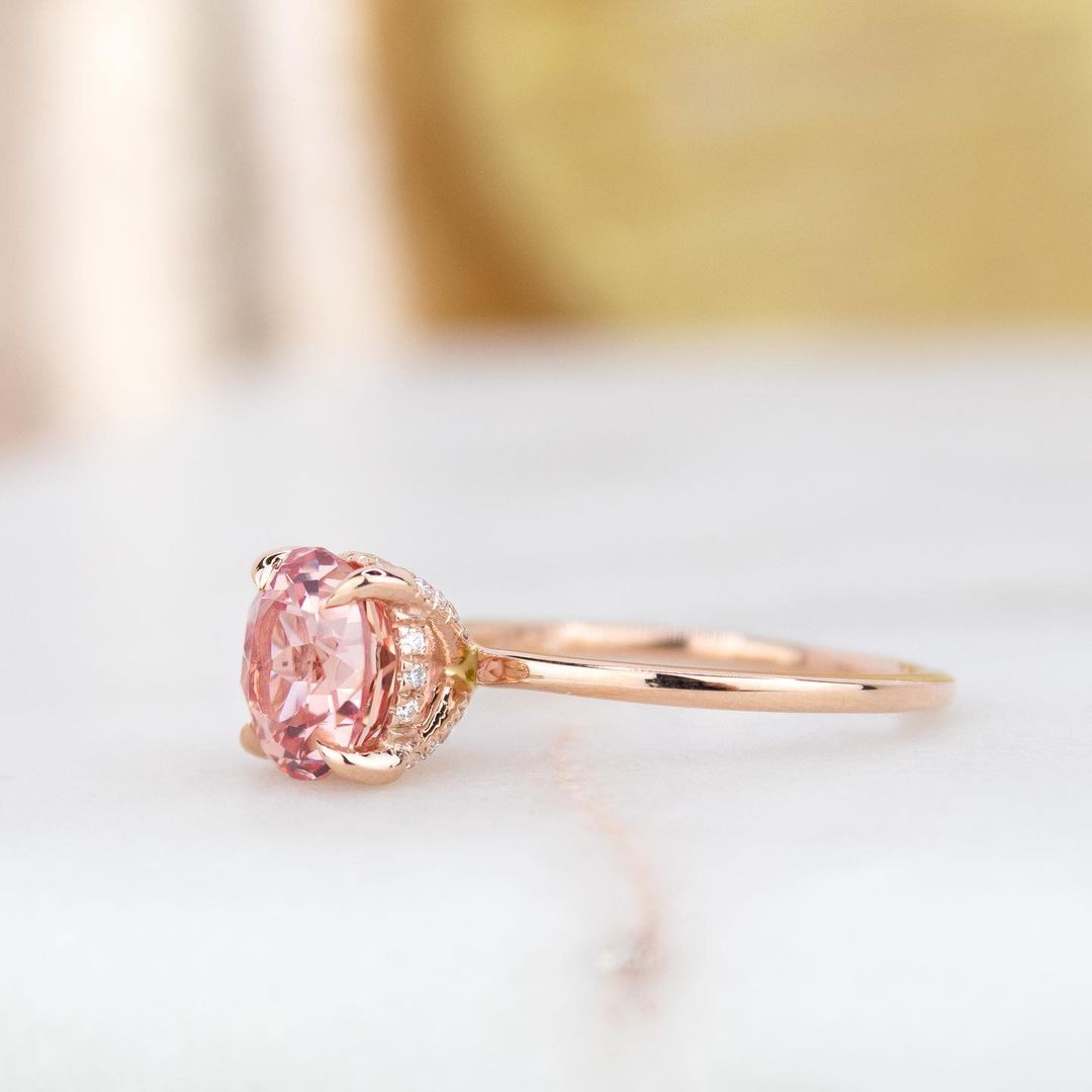 2.0ct Morganite Rose Gold Ring - Romantic & Feminine