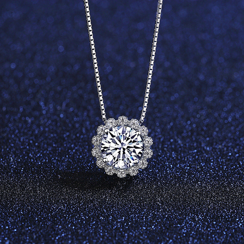 Round-Cut Moissanite Diamond Necklace for Timeless Romance