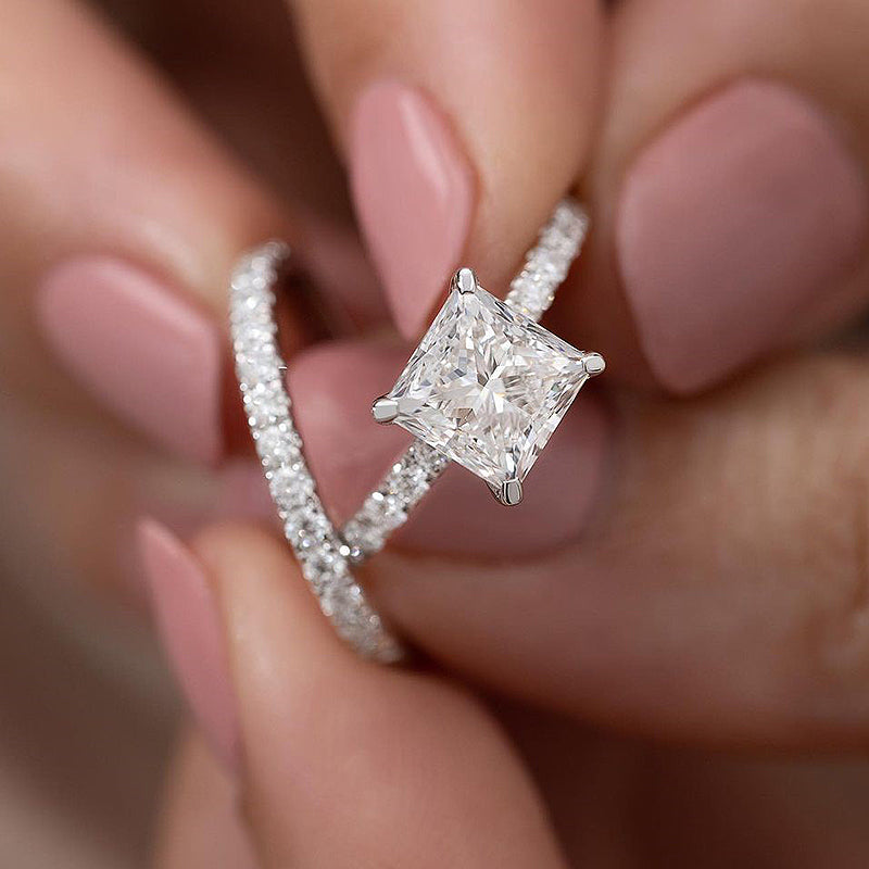 Moissanite 2.0Ct Princess Cut Diamond Wedding Set
