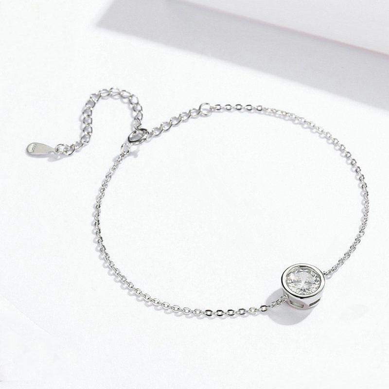 Timeless Sterling Silver Bracelet with Simulated Diamonds