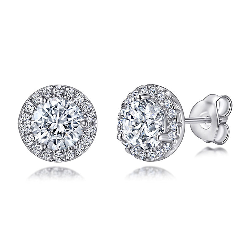 Luxury 925 Silver Sona Diamond Earrings - 0.8ct Multi-Gem