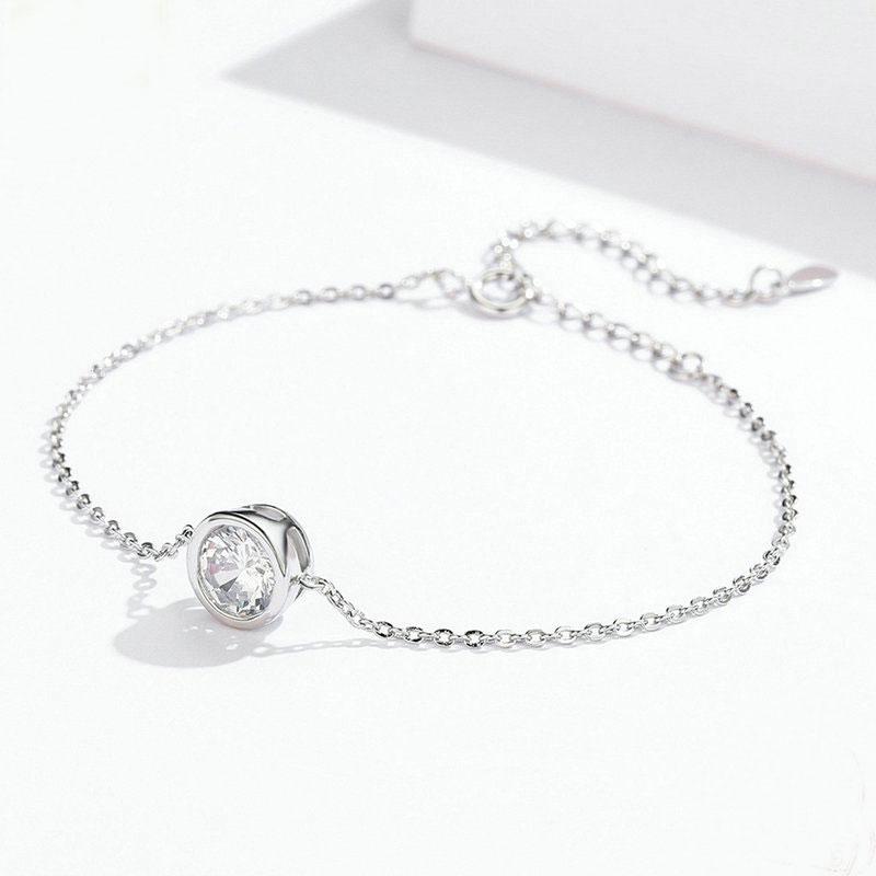 Timeless Sterling Silver Bracelet with Simulated Diamonds