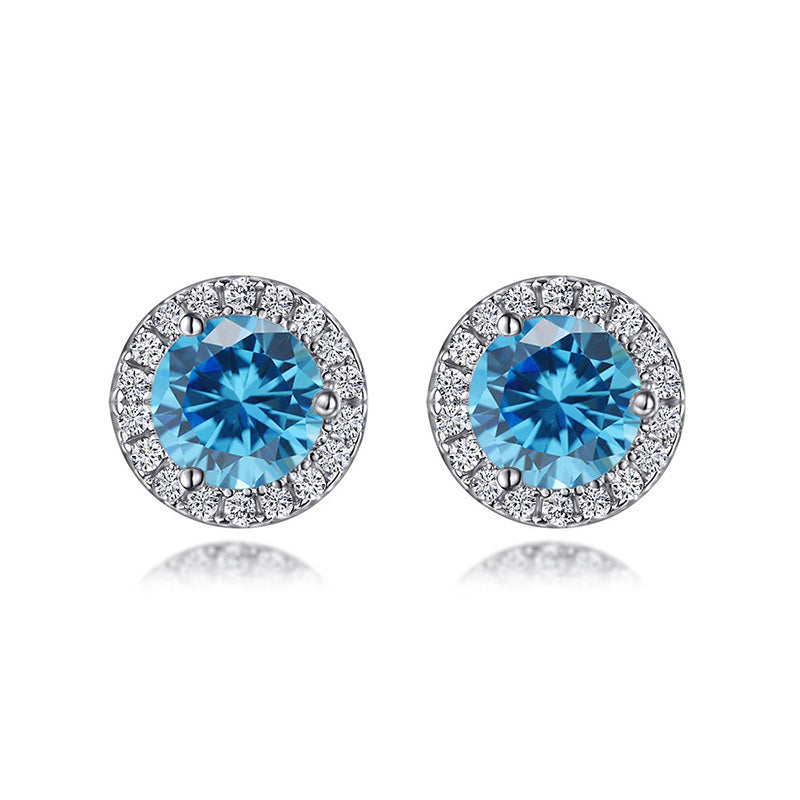 Luxury 925 Silver Sona Diamond Earrings - 0.8ct Multi-Gem