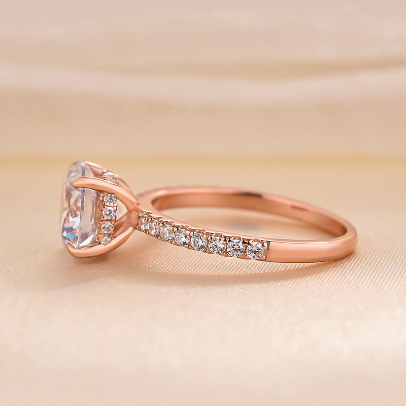 Classic Round Cut Solitaire Engagement Ring Sterling Silver