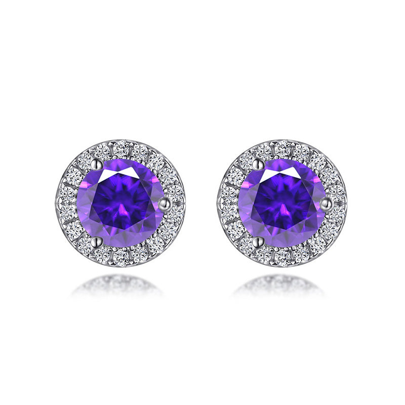 Luxury 925 Silver Sona Diamond Earrings - 0.8ct Multi-Gem