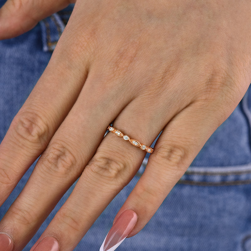 925 Silver Tri-Tone 0.5ct Sona Diamond Wedding Band