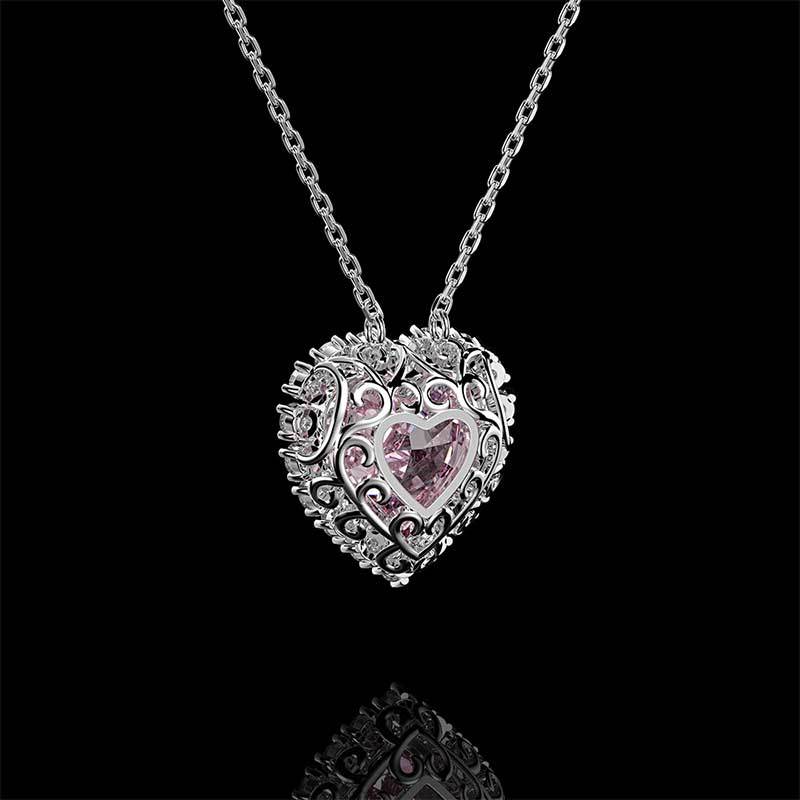Exquisite Heart-Cut Simulated Diamond Necklace for Timeless Elegance