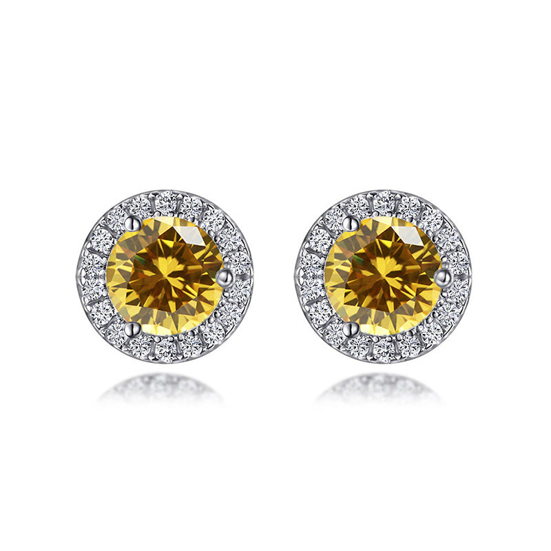 Luxury 925 Silver Sona Diamond Earrings - 0.8ct Multi-Gem