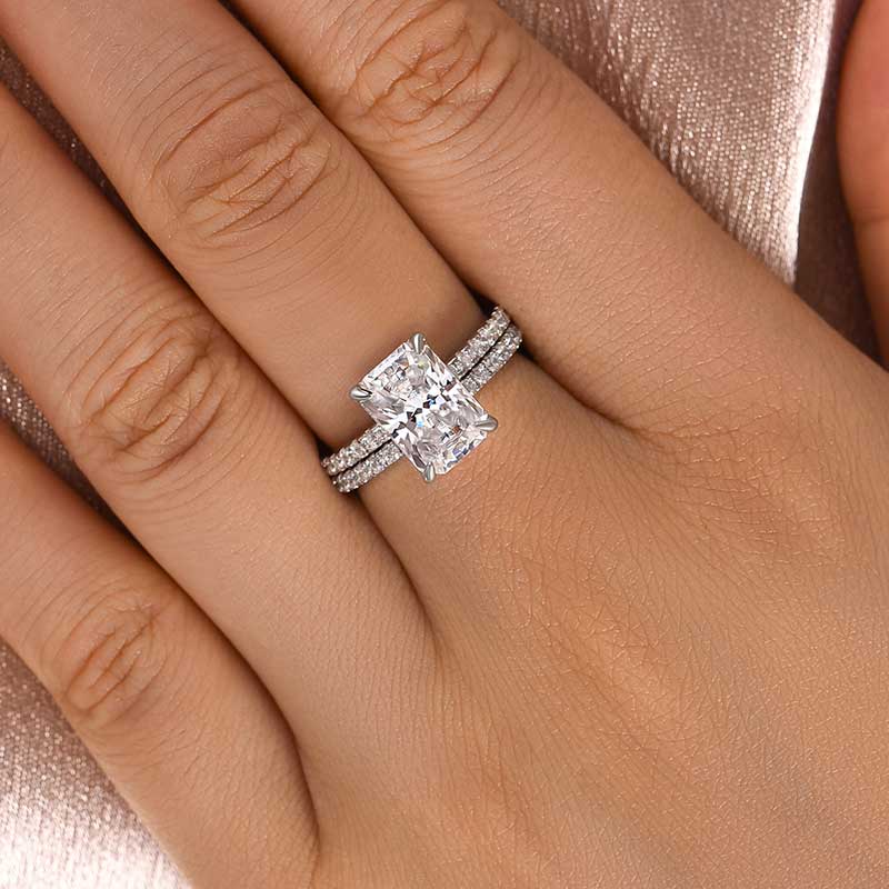 3.5Ct Radiant Cut Moissanite Ring - White/Yellow/Rose Gold Plated