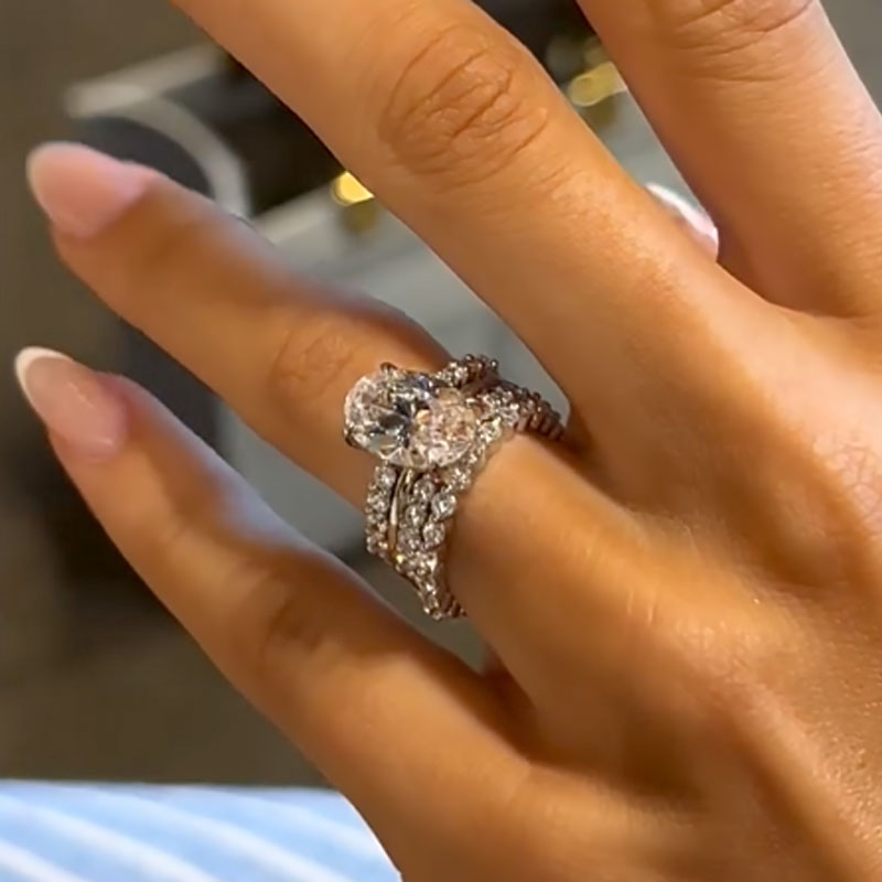 4.0ct Oval Cut Diamond Wedding Set - White Gold