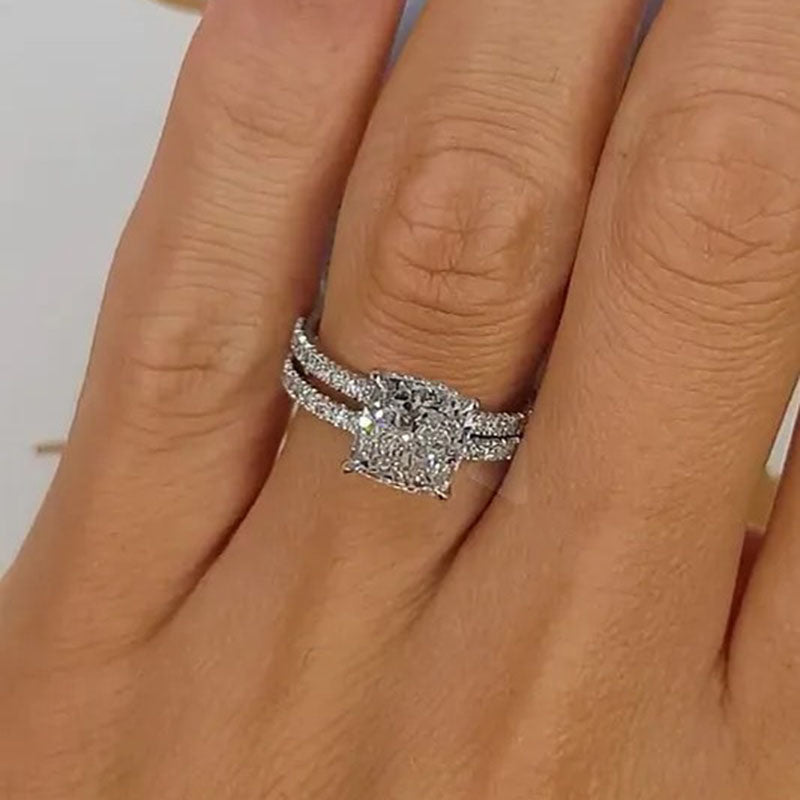 3.0 Carat Sona Simulated Diamond Cushion Cut Wedding Band