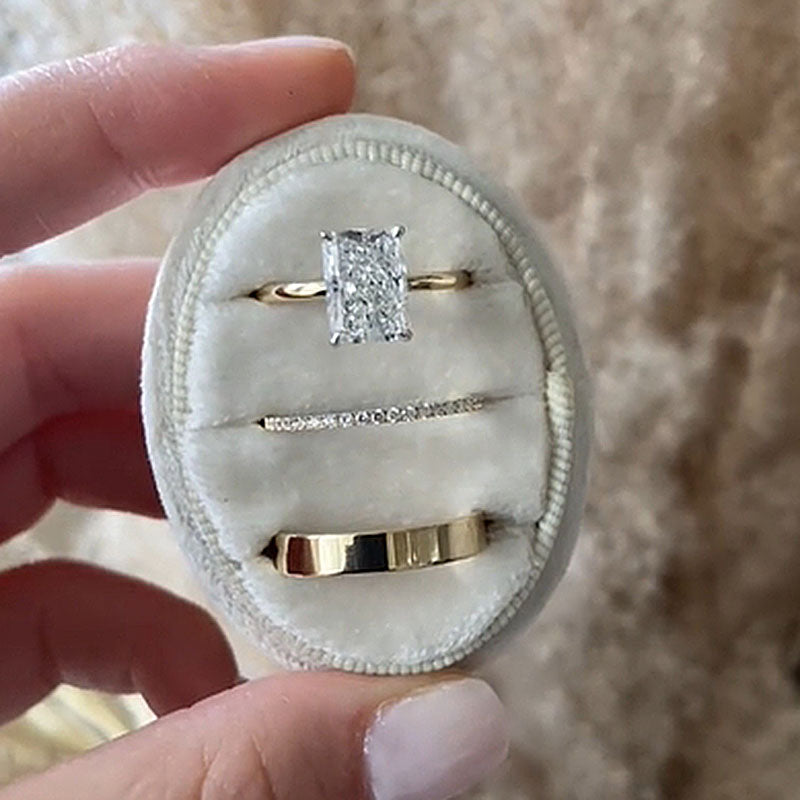 Platinum Accented 4.5ct Radiant Diamond Bridal Set
