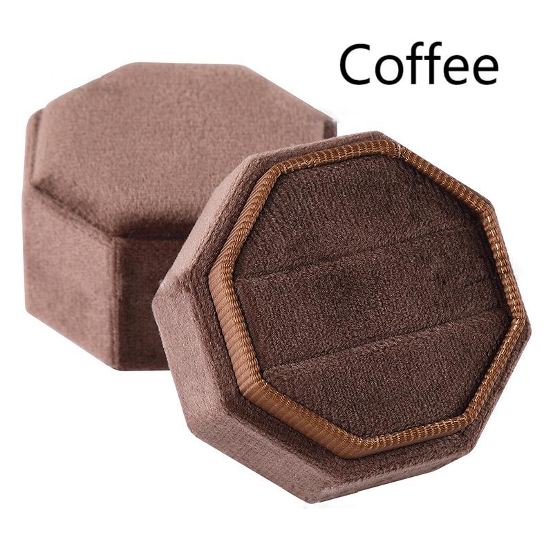 Octagonal flannel jewelry box Premium ring box