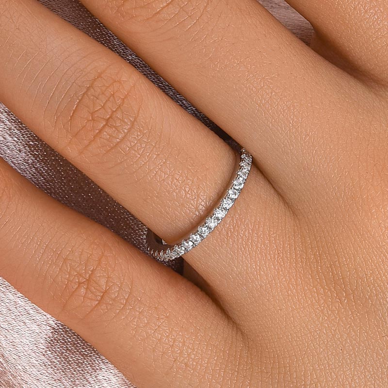 Tri-Gold Plated 925 Silver Moissanite Ring - 0.5ct Round White