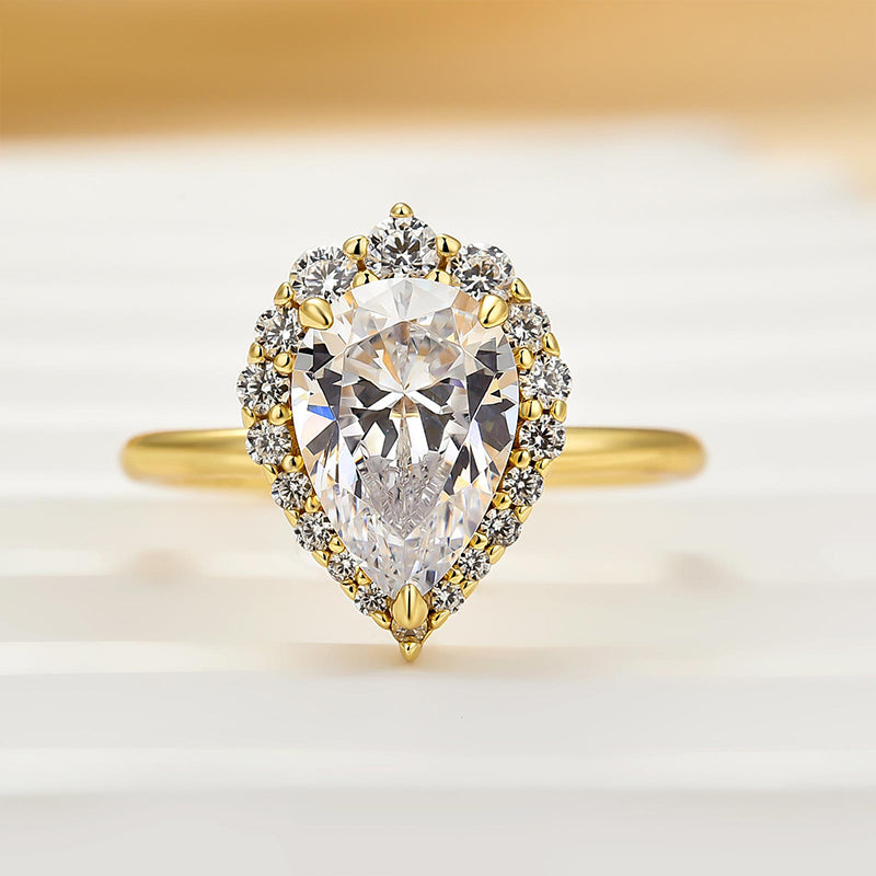 1.75ct Pear Cut Halo Travel Ring