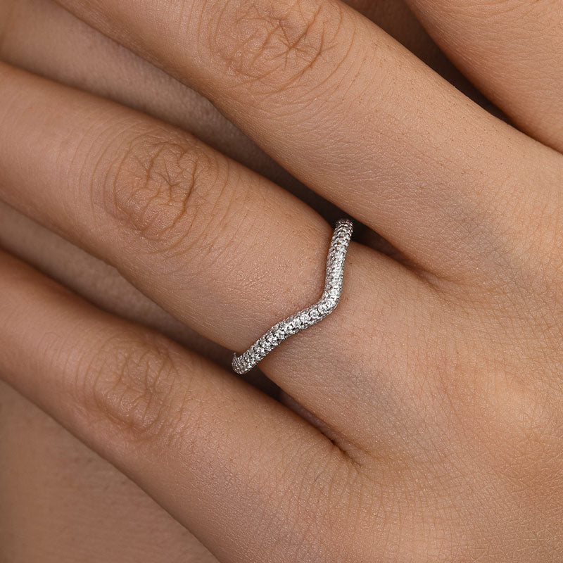 1.0Ct Diamond Eternity Band - 925 Silver 18K White Gold Plated