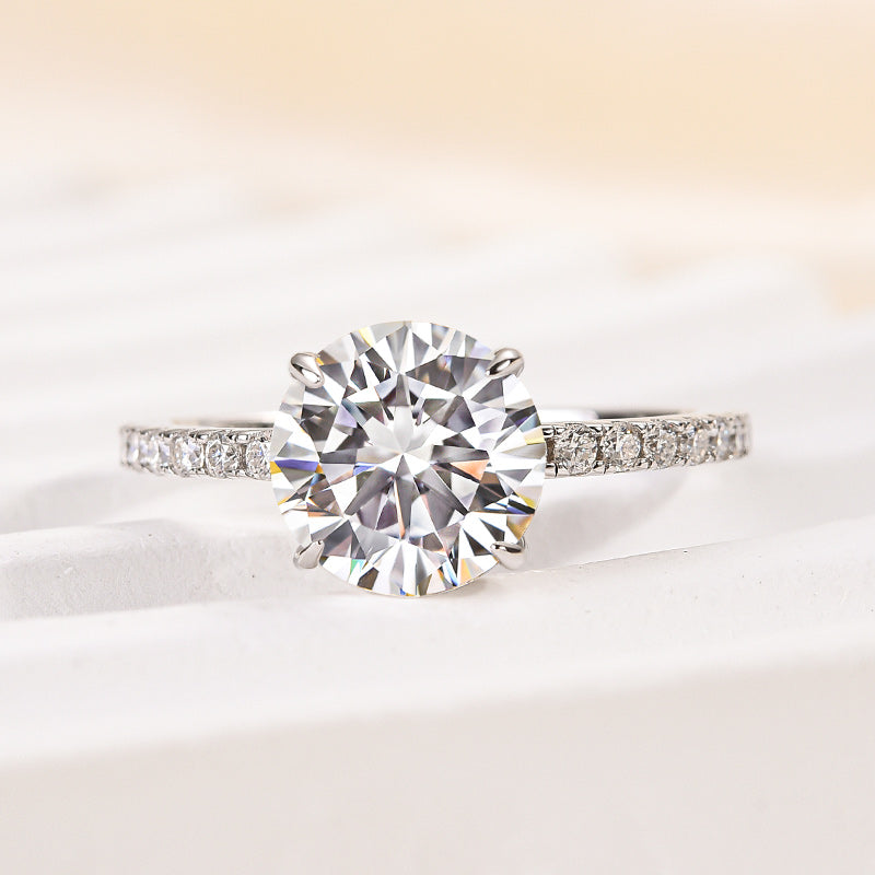2.0Ct Moissanite Engagement Ring - 925 Silver White Gold