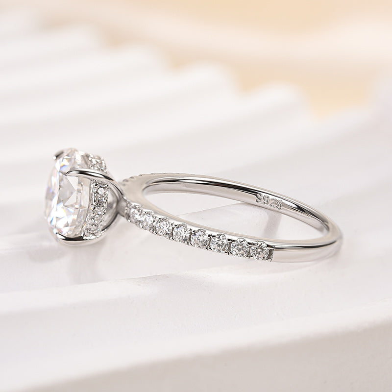 2.0Ct Moissanite Engagement Ring - 925 Silver White Gold