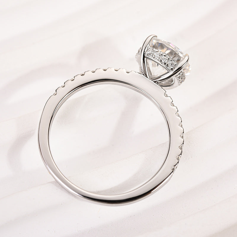 2.0Ct Moissanite Engagement Ring - 925 Silver White Gold