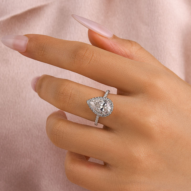 3.0 Carat Pear-Cut Moissanite Engagement Ring