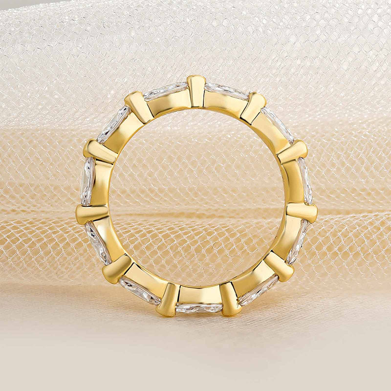 925 Silver Two-Tone 1ct Marquise Diamond Band