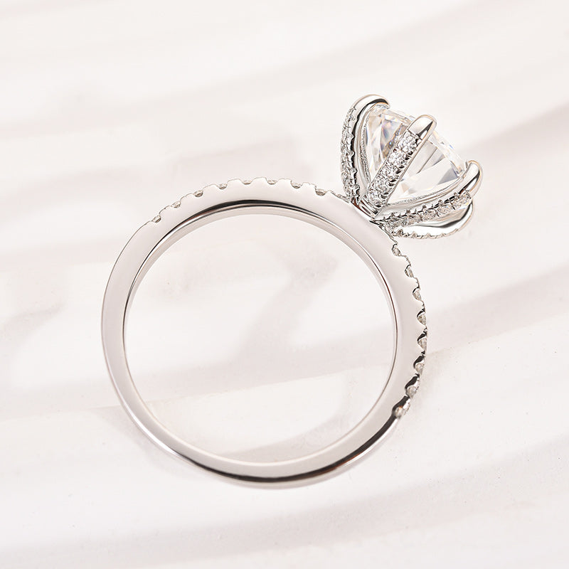 3.0ct Round Moissanite Ring - 925 Silver White/Yellow Gold Plated