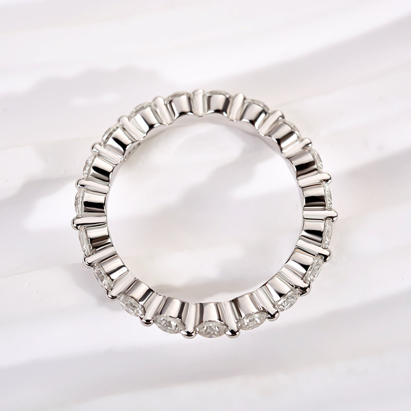 1.5Ct Moissanite Eternity Band - 925 Silver Gold Plated