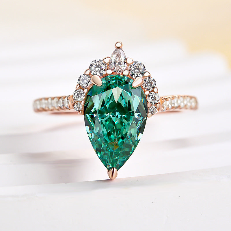 2.5Ct Pear Cut Paraiba Tourmaline Engagement Ring