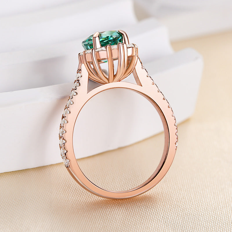 2.5Ct Pear Cut Paraiba Tourmaline Engagement Ring