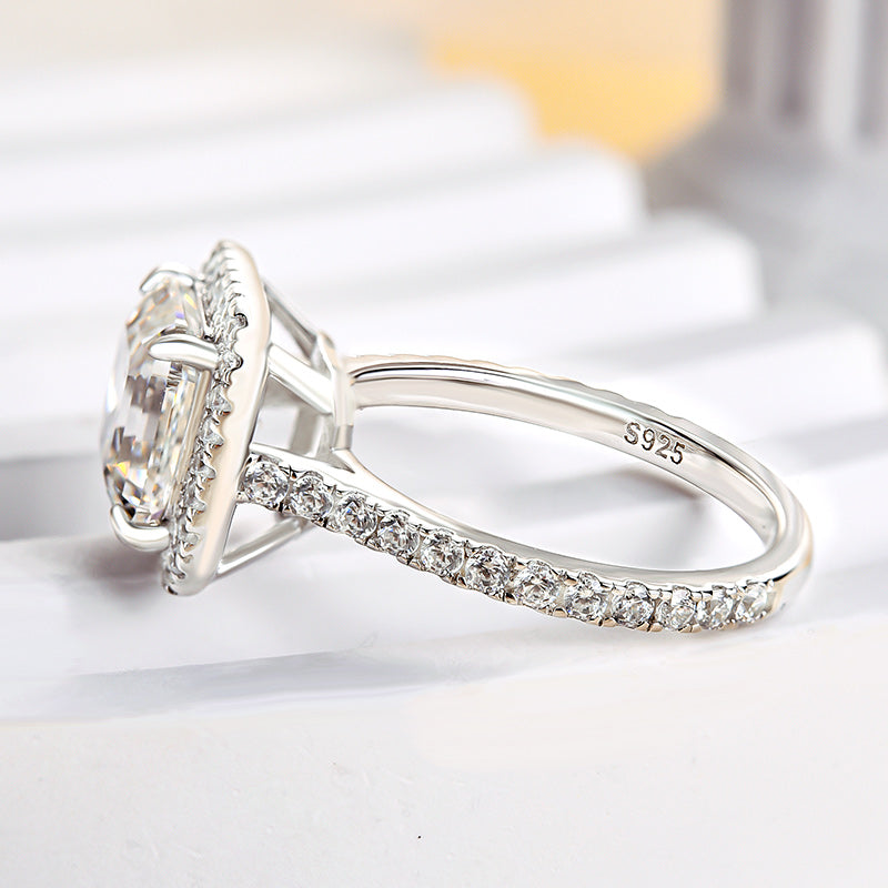 3.0 Carat Asscher Cut Diamond Halo Ring