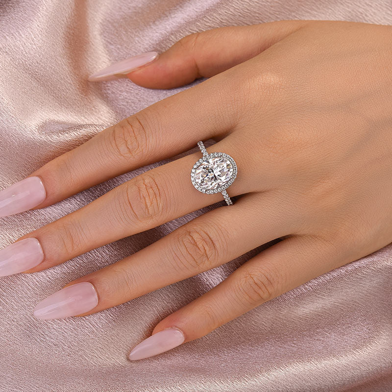 4.5Ct Oval Moissanite Ring - 4-Prong White Gold