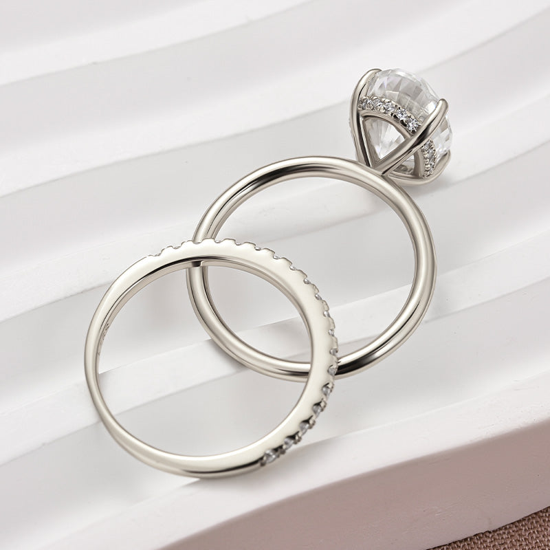 4.0CT Oval Cut Moissanite Ring – 925 Silver Platinum & Gold Plated