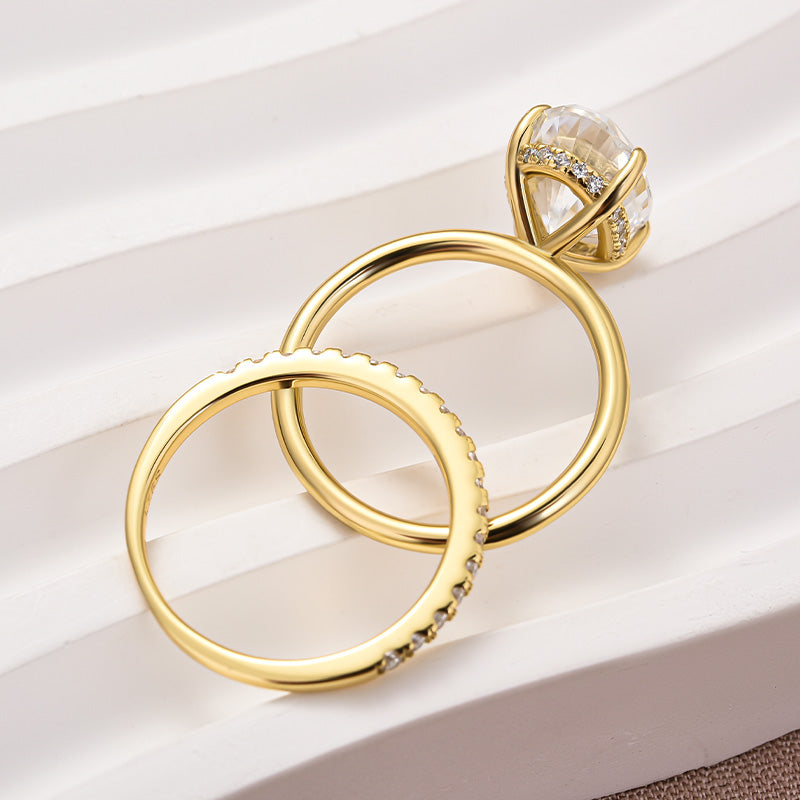 4.0CT Oval Cut Moissanite Ring – 925 Silver Platinum & Gold Plated